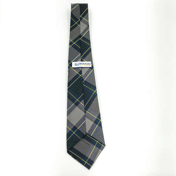 Elderado Mens Blue Gray Striped Necktie - Picture 3 of 5